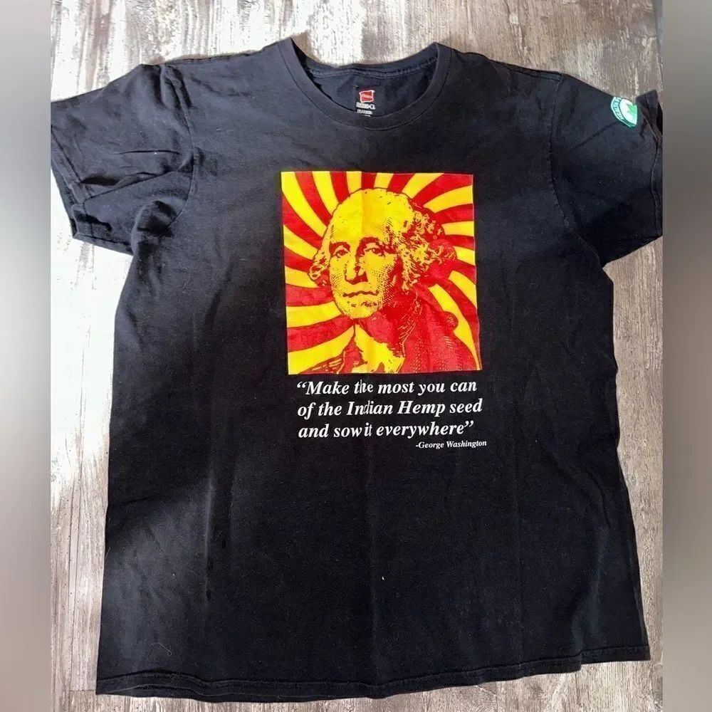 420 Tshirt George Washington Hemp Tshirt sz XL